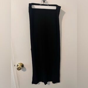 NWT ASOS Design Knitted Rib Midi Sweater Skirt Side Slit Black Size 8